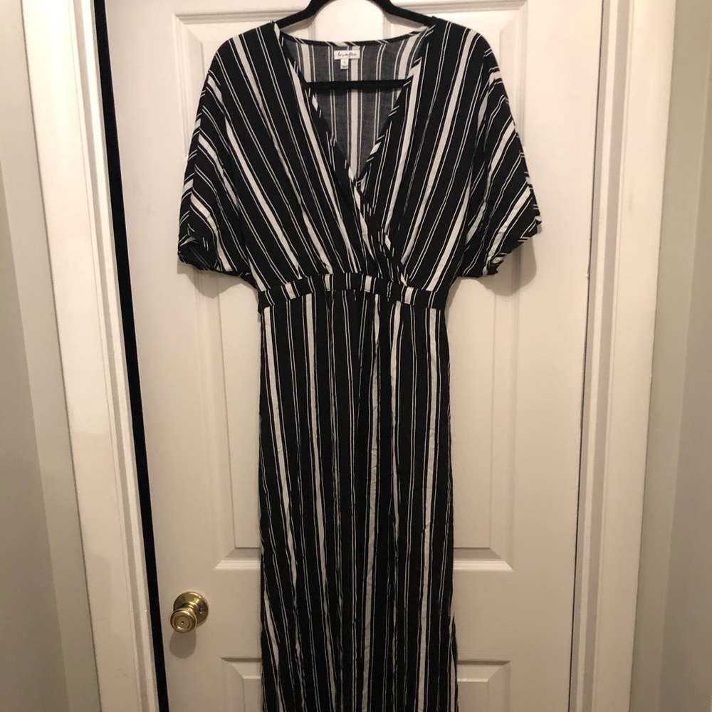 Black & White Striped Maxi Dress